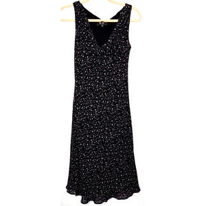 Vintage Y2K Dress Medium Black Pink Blue Polka Dot Cowl Neck Mini Flowy 90s USA